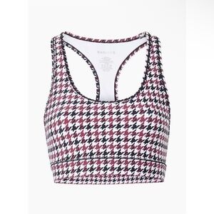 BANDIER Center Stage Houndstooth Printed Racerback Sports Bra size small